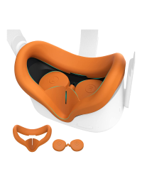 (EOL) KIWI design Silicone Face Mask with Lens Protector for Quest 2 (Orange)