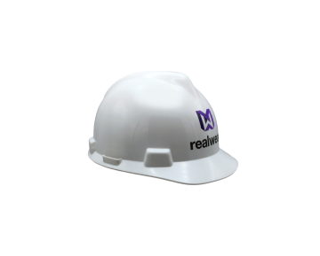 RealWear MSA V-Gard Front Brim Safety Helmet with RealWear Logo