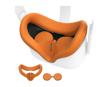 (EOL) KIWI design Silicone Face Mask with Lens Protector for Quest 2 (Orange)